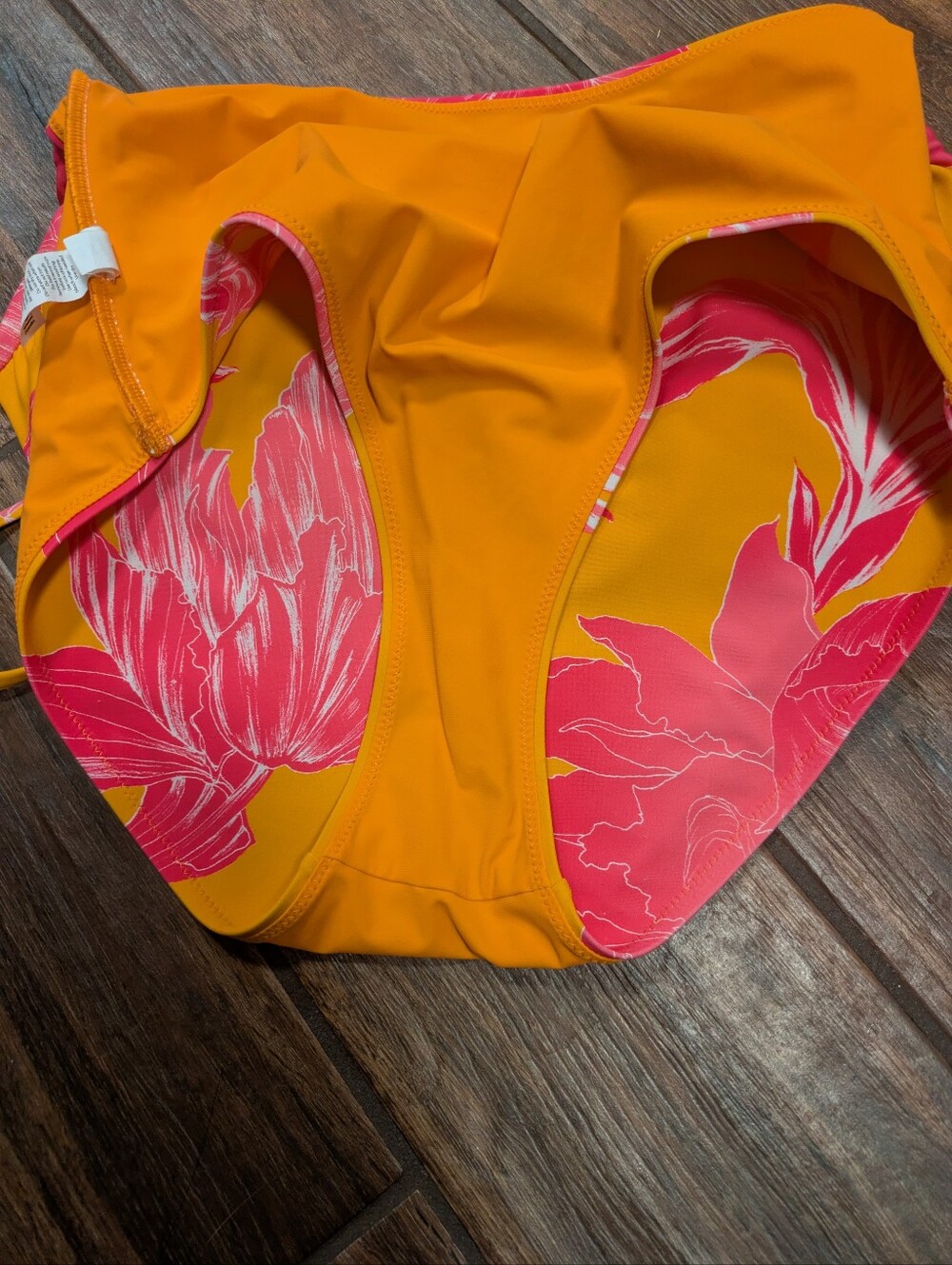 Athleta Yellow and Pink Floral One-Piece Cutout Swimsuit - Picture 3 of 4
